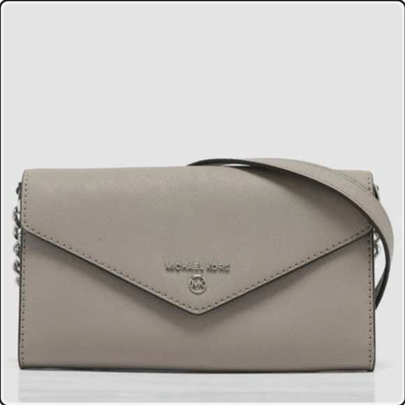 Michael Kors Handbags - Michael Kors Grey Leather Envelope Flap Crossbody